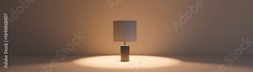 A simple table lamp in a minimalist setting.