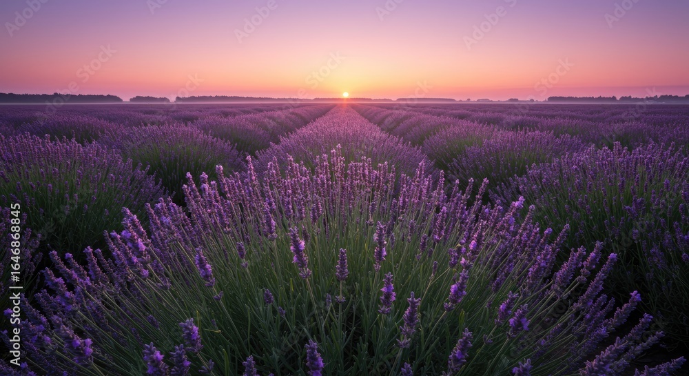 Fototapeta premium Sunrise over Lavender Fields
