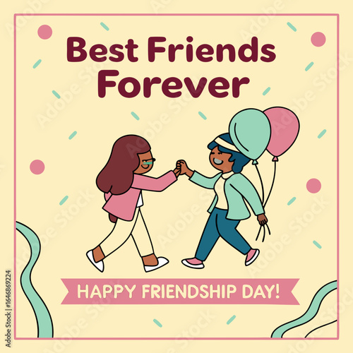 Best Friends Forever Vector Illustration