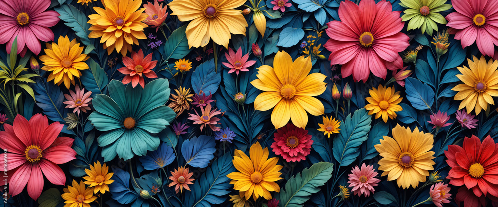 custom made wallpaper toronto digitalColorful botanical background