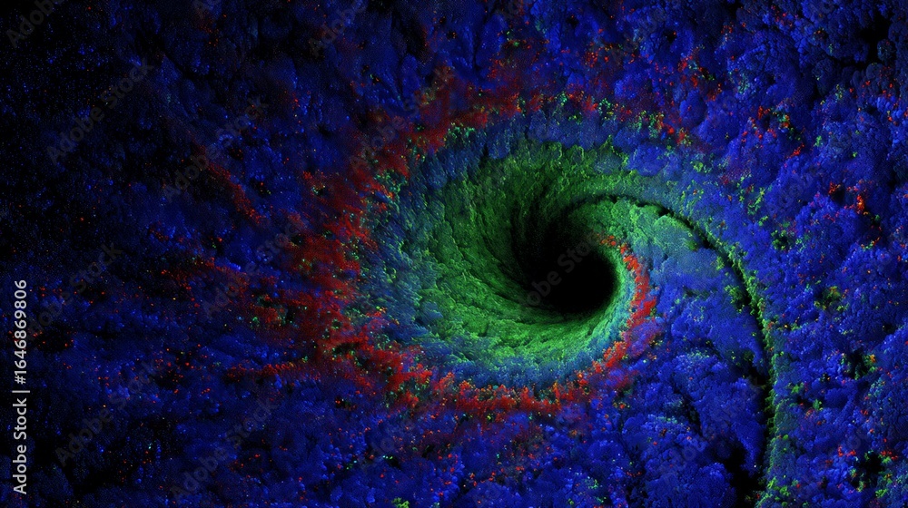 Obraz premium Abstract Microscopic Spiral Pattern With Multicolored Dots