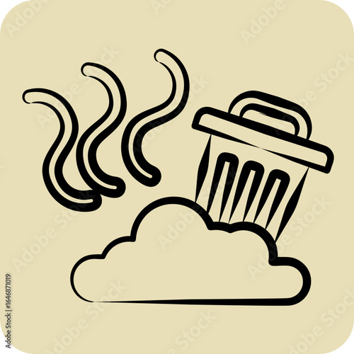 Icon Landfill. related to Waste symbol. hand drawn style. design editable