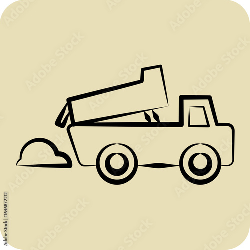 Icon Dumpsite. related to Waste symbol. hand drawn style. design editable