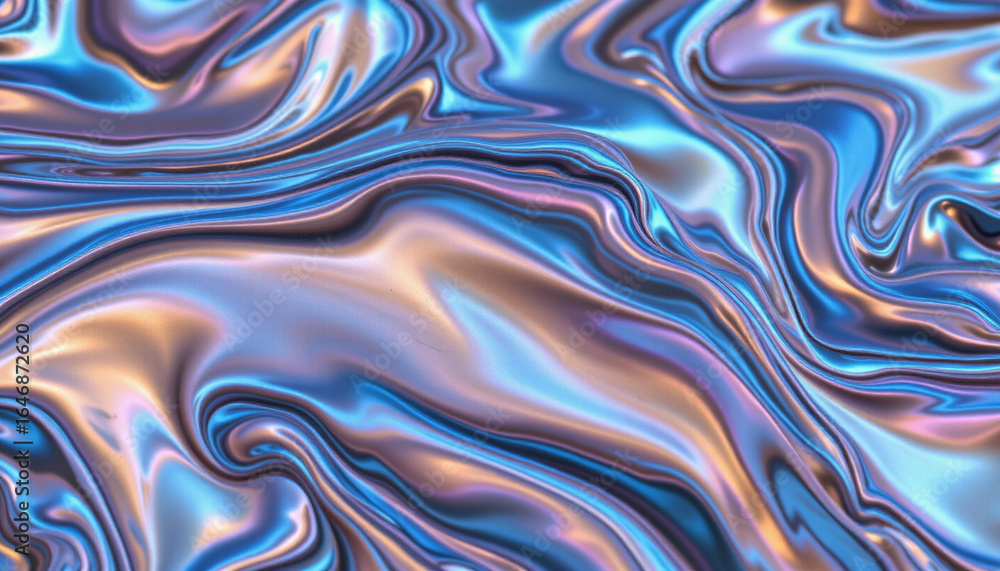 Fototapeta premium Iridescent background with fluid graphic pattern in blue and purple tones perfect for ux and ui design projects and creative visuals