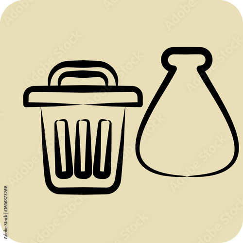 Icon Waste. related to Waste symbol. hand drawn style. design editable