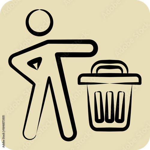 Icon Waste Time. related to Waste symbol. hand drawn style. design editable