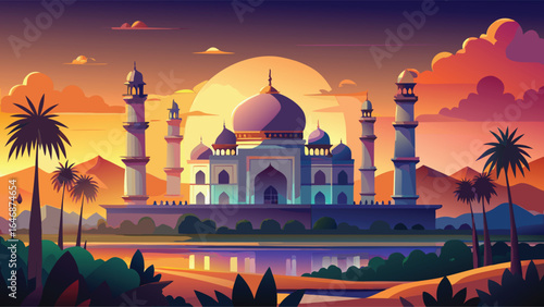  Three wise men stand before a grand castle, dressed in traditional robes, with a starry sky above them.