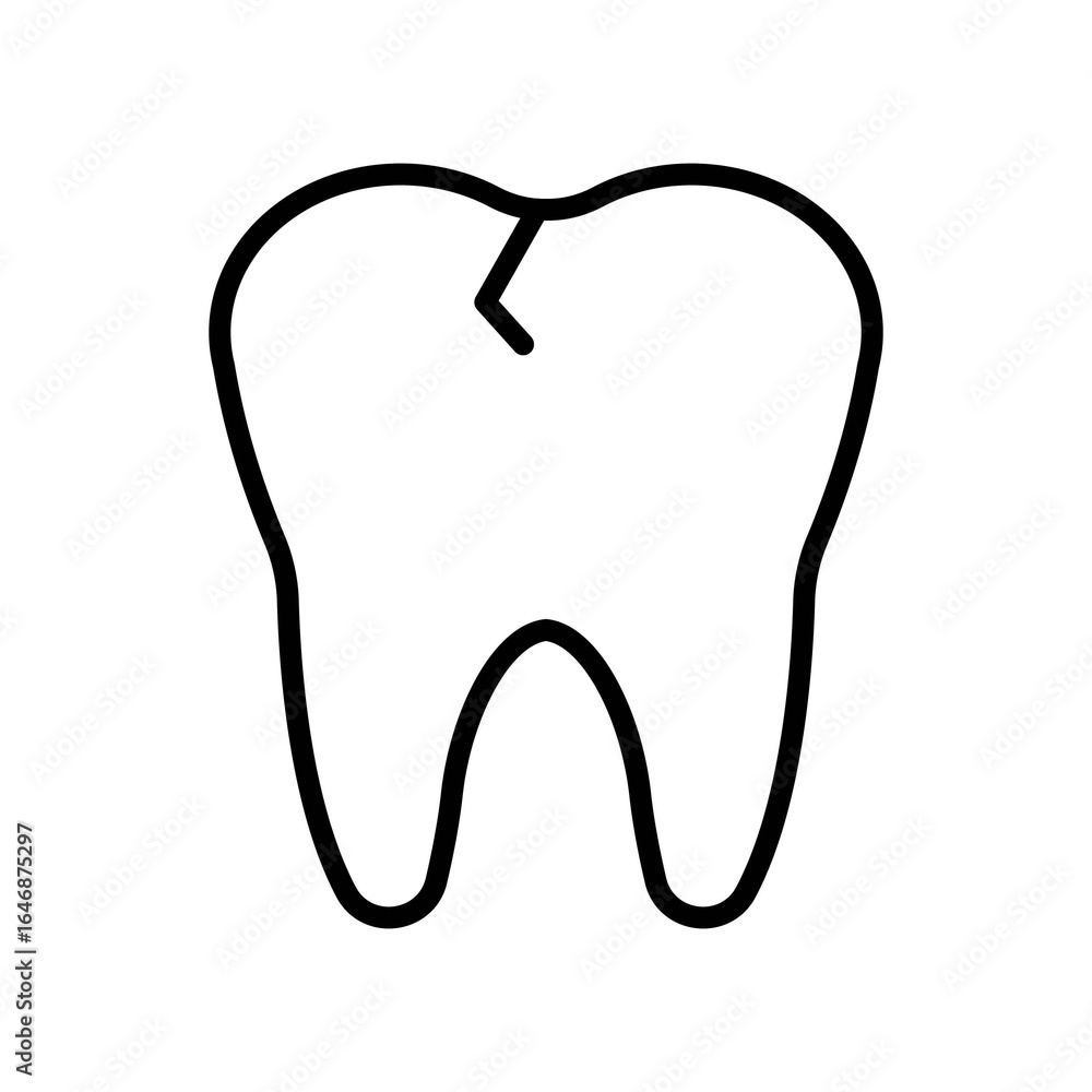 Obraz premium Illustration of a tooth icon for a dentist office on a white background
