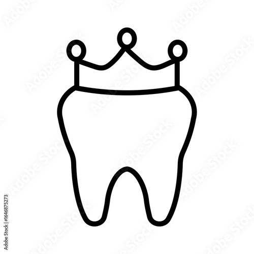 Illustration of a tooth icon for a dentist office on a white background