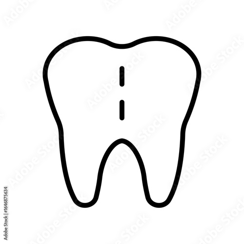 Illustration of a tooth icon for a dentist office on a white background