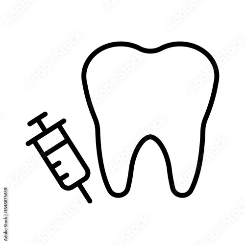 Illustration of a tooth icon for a dentist office on a white background