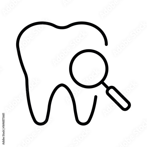 Illustration of a tooth icon for a dentist office on a white background