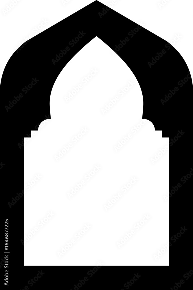 Fototapeta premium Elegant Islamic Arch Door and Window Frame for Mosque Design