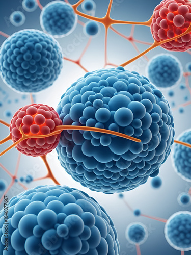 Highresolution image of glucose molecules in bloodstream, Glucose levels, Biochemical detail