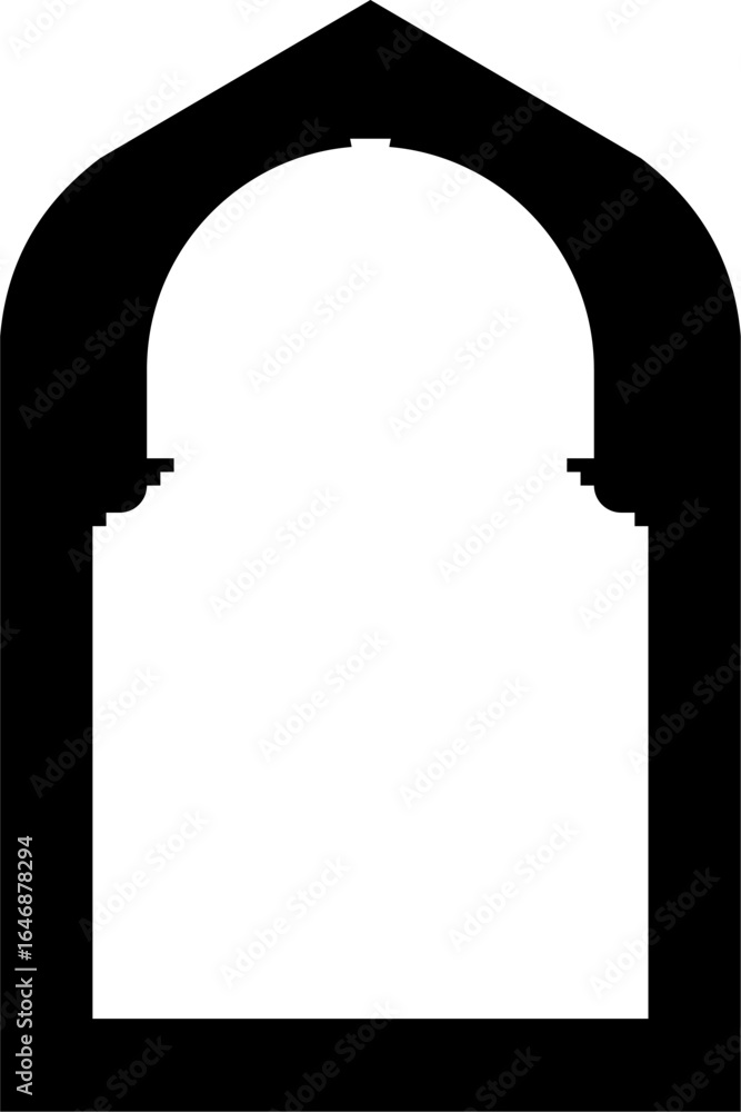 Fototapeta premium Decorative Islamic Arch Design Featuring Mosque Door and Window Frame