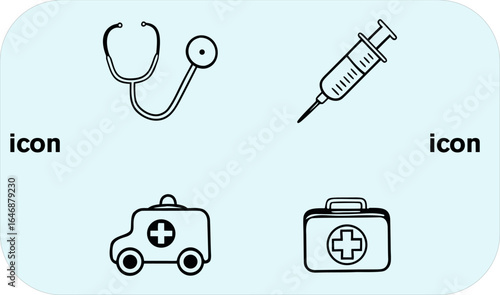 vector illustration of a set of medical icons