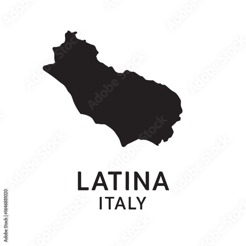 Latina Province Black Silhouette Map