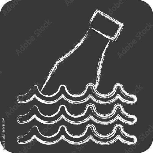 Icon Ocean Trash. related to Waste symbol. chalk Style. design editable