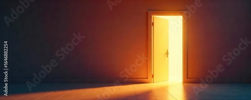 A brightly lit, wide open door reveals a warmly lit interior, inviting and welcoming Perfect for themes of hospitality, new beginnings, and opportunity , knob, interior, fresh start