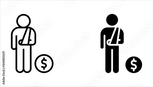 Emergency fund icon set. Emergency fund, savings, financial emergency on white background