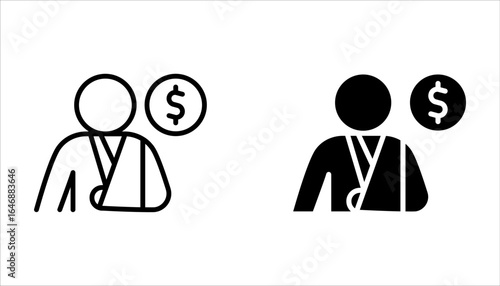 Emergency fund icon set. Emergency fund, savings, financial emergency on white background