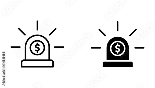 Emergency fund icon set. Emergency fund, savings, financial emergency on white background