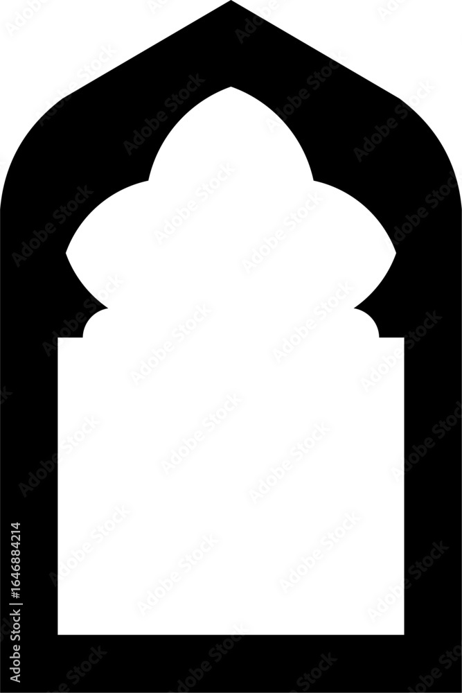 Fototapeta premium Elegant Islamic Arch Door and Window Frame for Mosque Design 