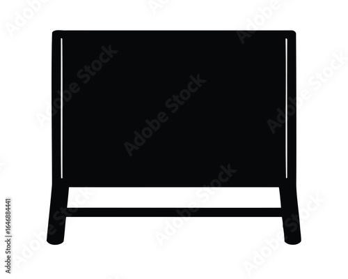 Simple black Aframe advertising sidewalk sign, blank space for personalized marketing