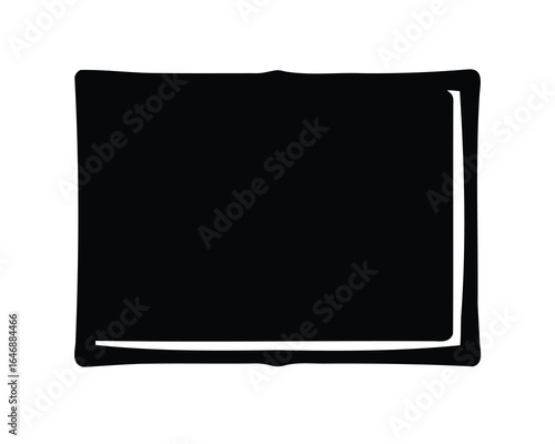 Abstract minimalist square frame in black and white hand drawn design