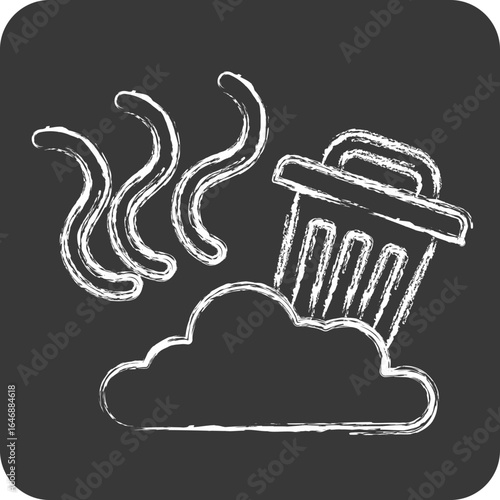 Icon Landfill. related to Waste symbol. chalk Style. design editable