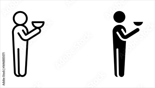 Homeless people icon set, poverty icon symbol on white background