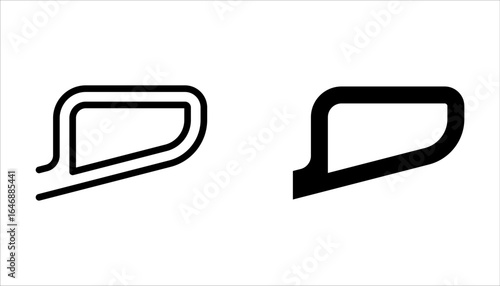 Car rearview mirror icon set. Internal backview safety mirror symbol on white background