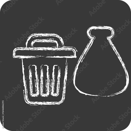 Icon Waste. related to Waste symbol. chalk Style. design editable