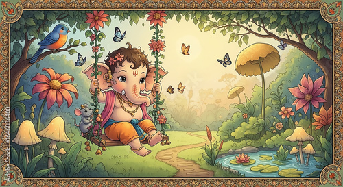 An Adorable Baby Ganesha on...