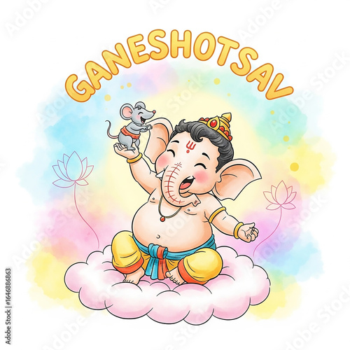 A Cute Baby Ganesha Playing...
