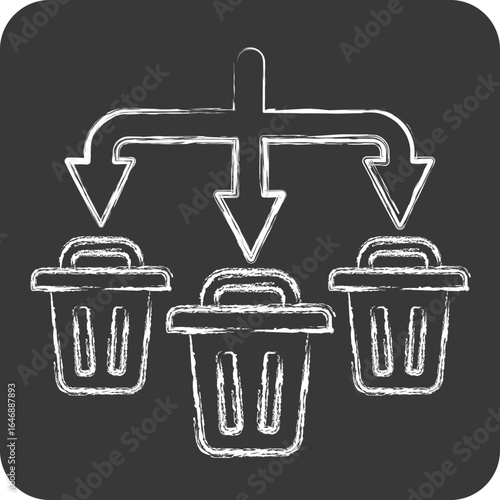 Icon Waste Sorting. related to Waste symbol. chalk Style. design editable