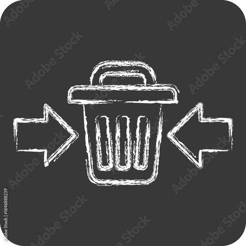 Icon Waste Reduction. related to Waste symbol. chalk Style. design editable