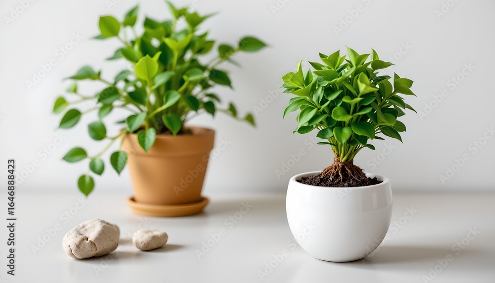 Fototapeta premium Serene Indoor Hydroponic Gardening with Minimalist Design