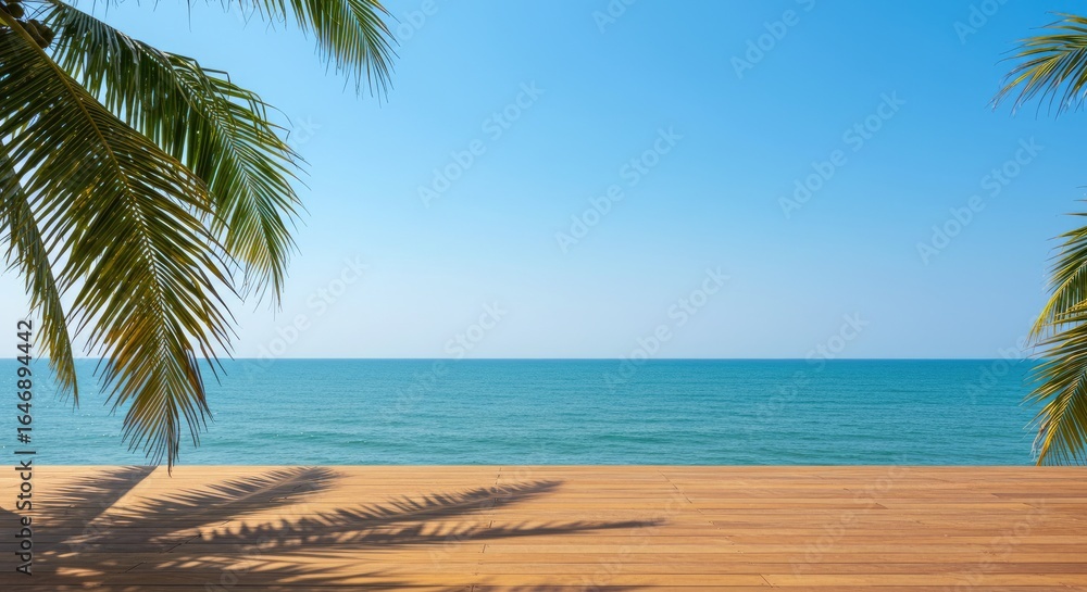 Fototapeta premium Tropical beach wooden deck