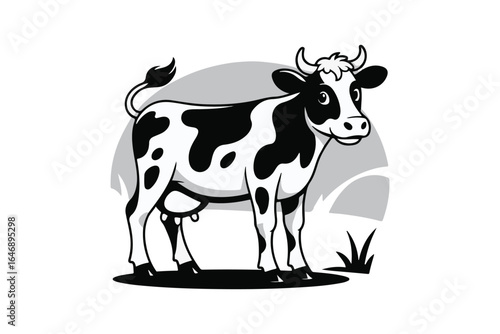 farm cow silhouette  vector