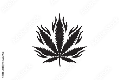 cannabis leaf silhouette  vector