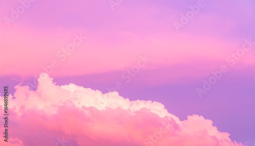 Fototapeta Naklejka Na Ścianę i Meble -  Pastel pink and purple sky with fluffy clouds at the bottom