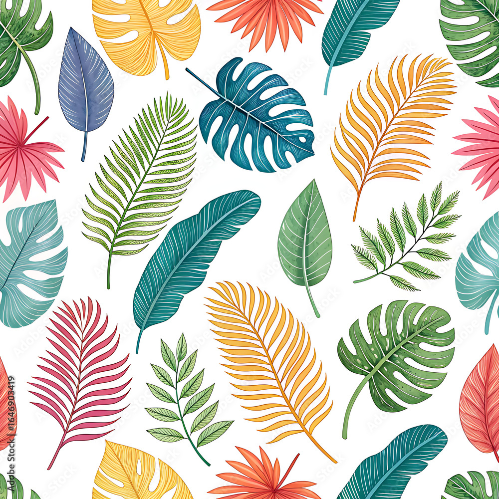 Fototapeta premium seamless pattern with autumn leaves