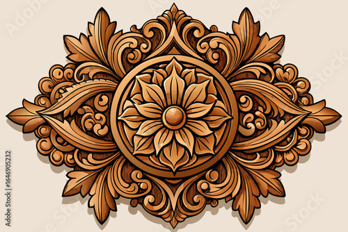 Ornate Floral Wood Carving