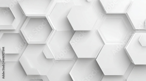 Abstract geometric pattern of overlapping white hexagons