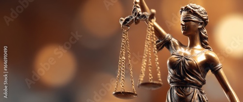 Bronze statue of Lady Justice holding scales (1)