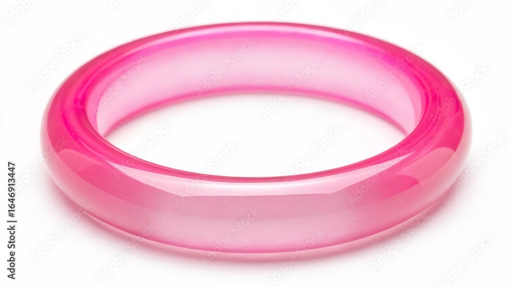 Pink Agate Stone Bracelet Isolated on White Background Pink Agate Stone Bracelet Isolated on White Background
