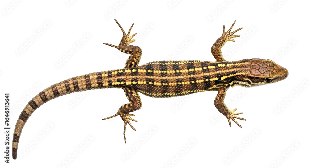 Naklejka premium Isolated Lizard on White Background