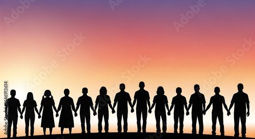 Unity at Sunset – Standing Together for a Better Tomorrow