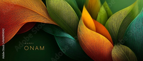 Wallpaper Mural Vibrant abstract floral design with intricate patterns, symbolizing the spirit of the Indian Onam festival. Torontodigital.ca